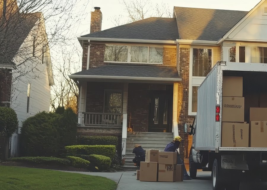 Movers loading a truck in Tacoma, Washington