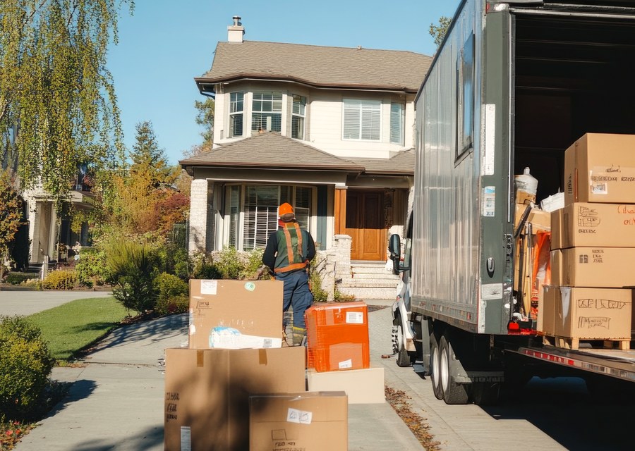 Movers loading a truck in Albuquerque, New Mexico