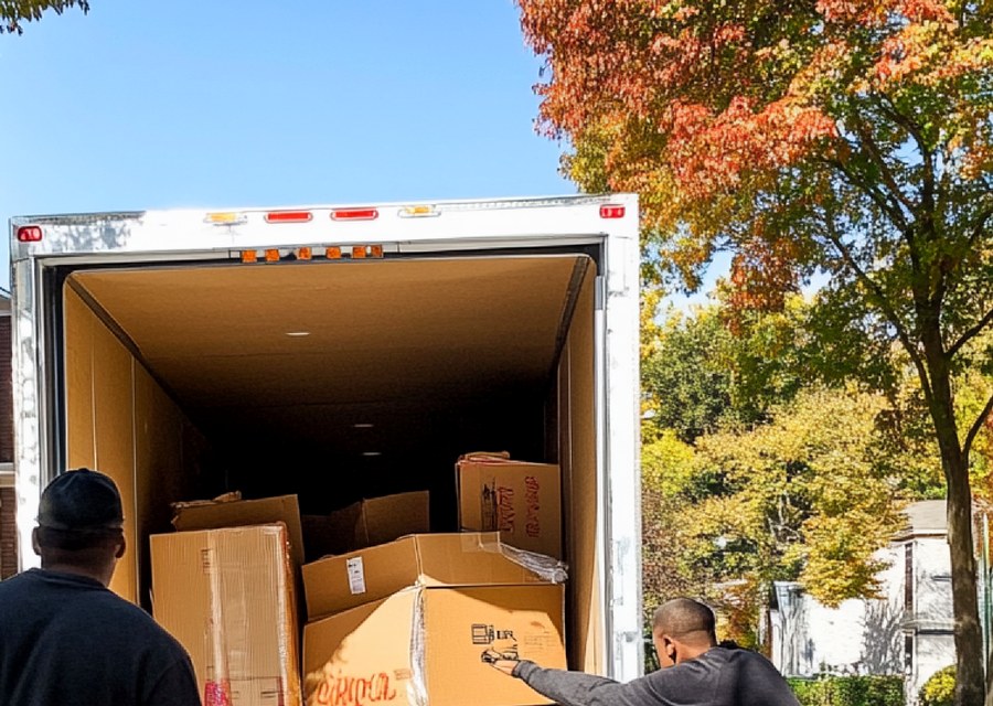 Movers loading a truck in Buffalo, New York