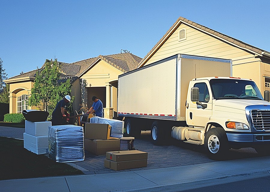 Movers loading a truck in Evansville, Indiana