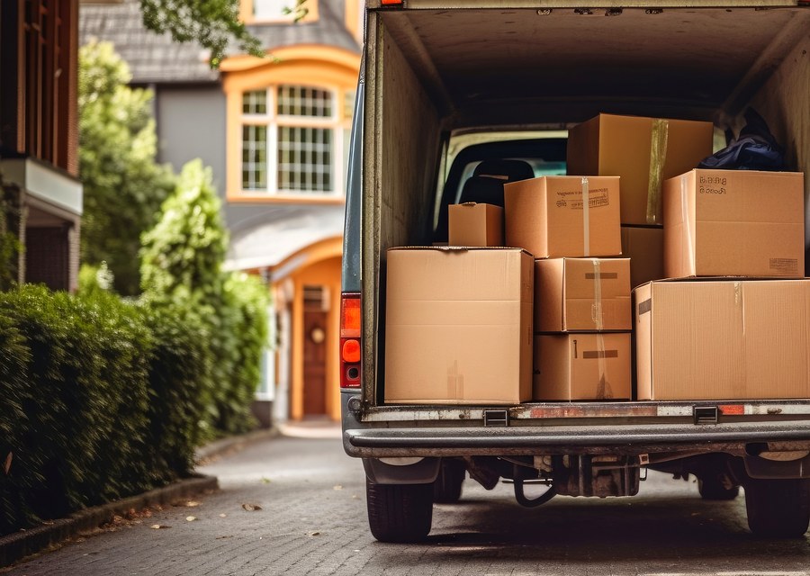 Movers loading a truck in Syracuse, New York