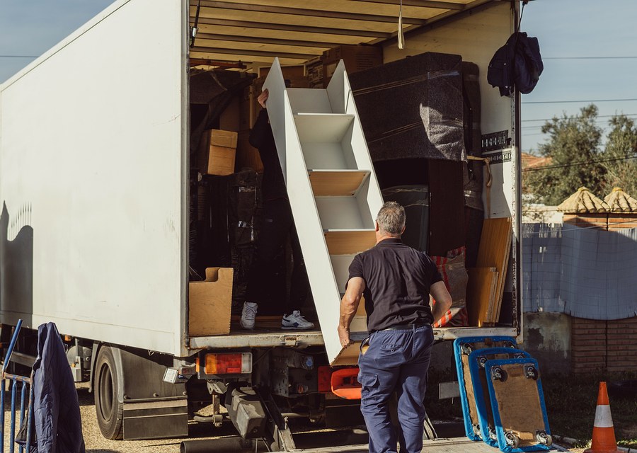 Movers loading a truck in South Bend, Indiana