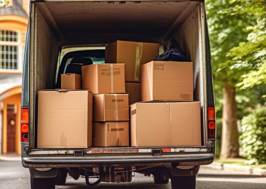 Movers loading a truck in New Orleans, Louisiana