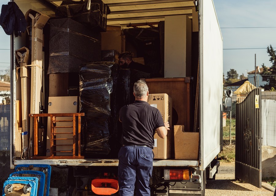Movers loading a truck in Bowie, Maryland