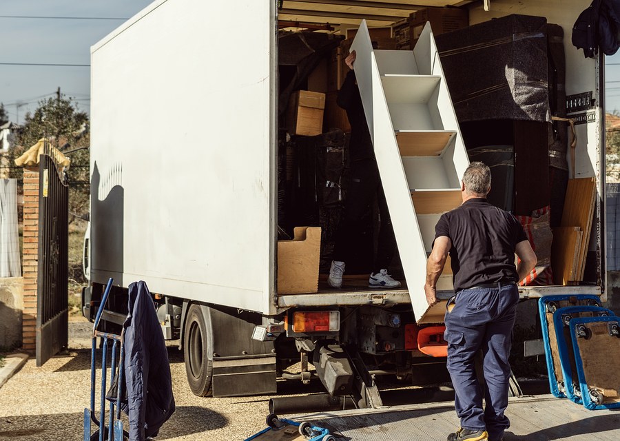 Movers loading a truck in Irondequoit, New York