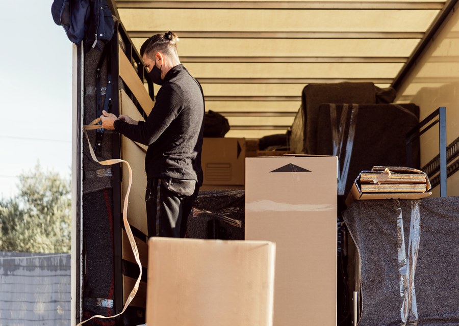 Movers loading a truck in Hattiesburg, Mississippi