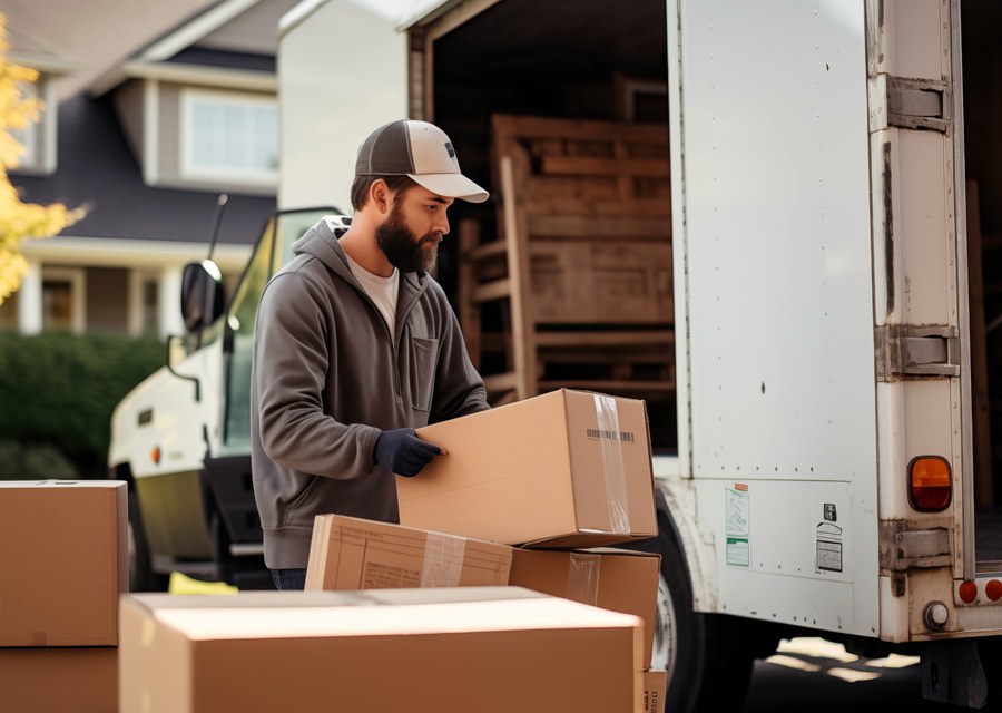 Movers loading a truck in Jacksonville, Florida