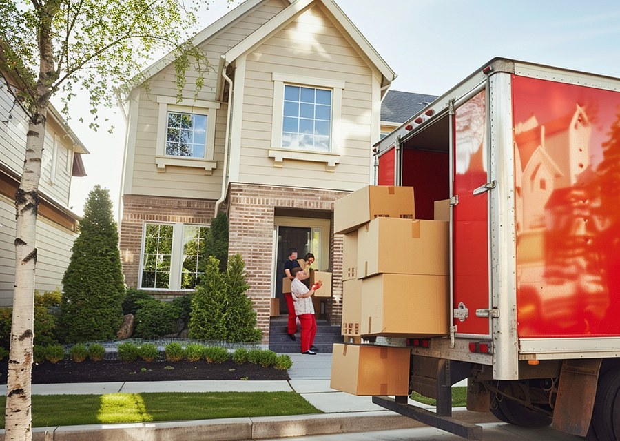 Movers loading a truck in Toledo, Ohio
