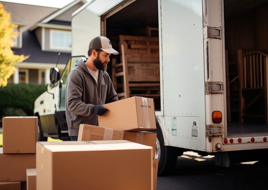 Movers loading a truck in Tampa, Florida