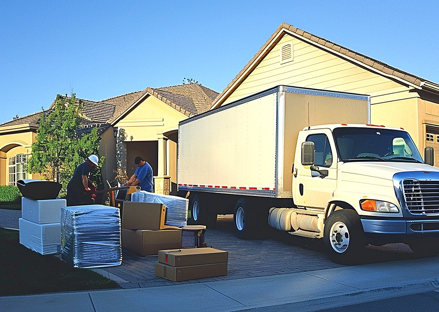 Movers loading a truck in Cheyenne, Wyoming