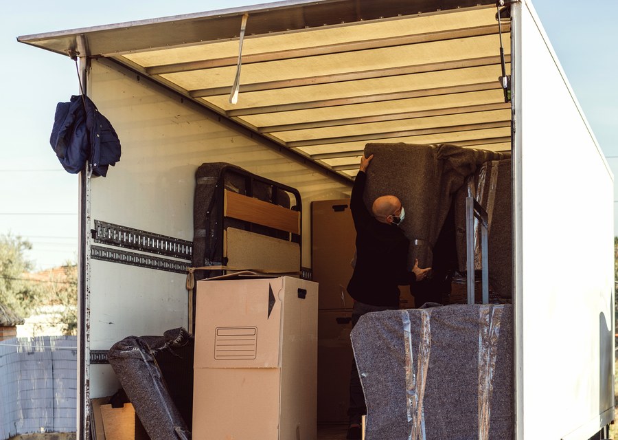 Movers loading a truck in North Brunswick, New Jersey