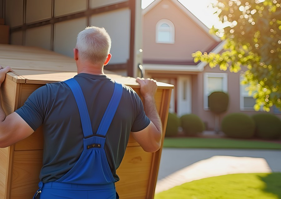 Movers loading a truck in Rochester, New York