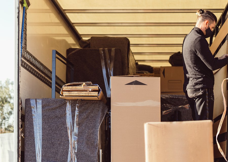 Movers loading a truck in Cranston, Rhode Island
