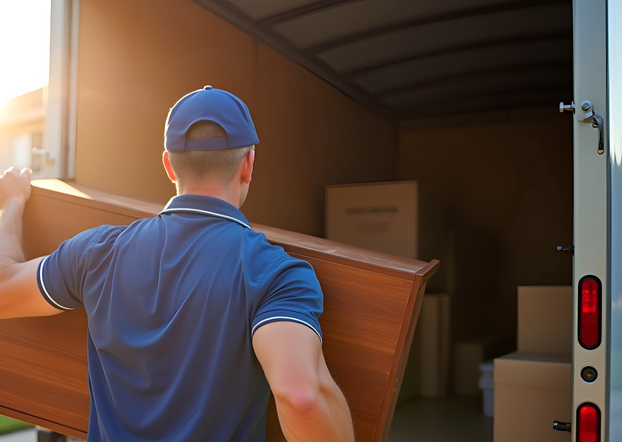 Movers loading a truck in Tuscaloosa, Alabama