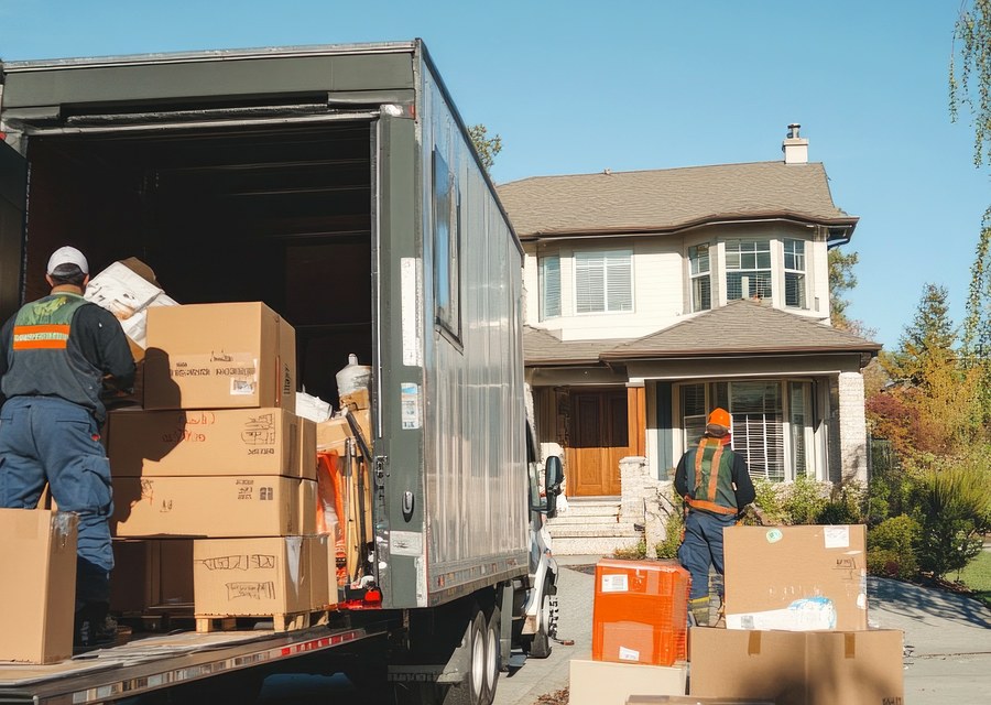 Movers loading a truck in St Paul, Minnesota