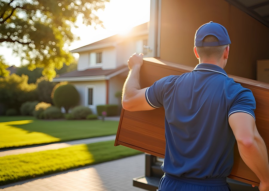 Movers loading a truck in North Las Vegas, Nevada