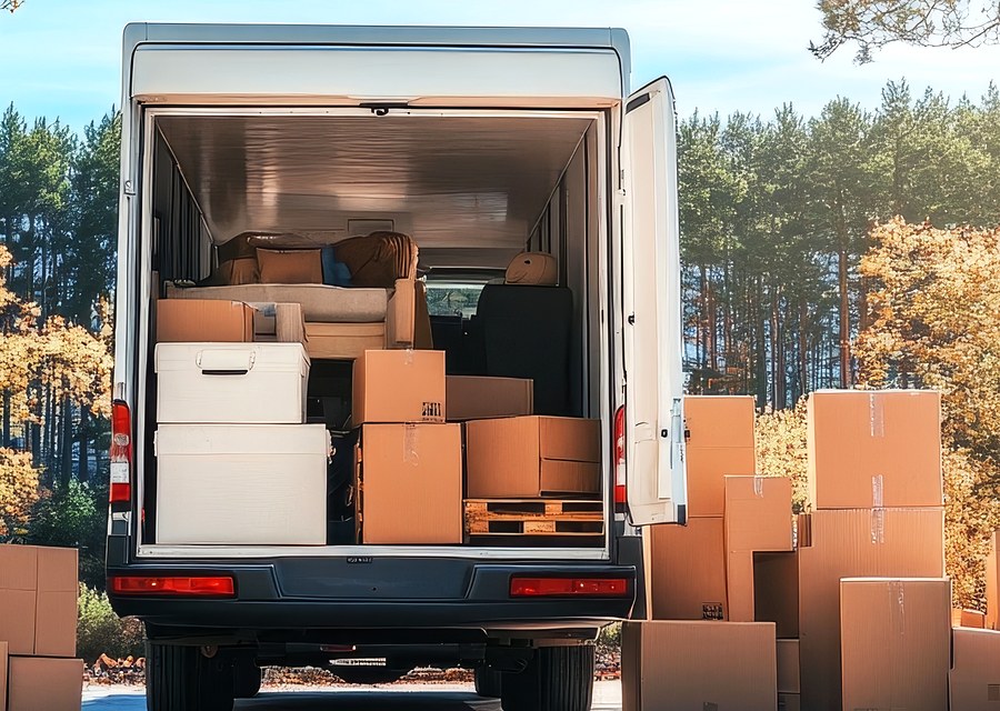 Movers loading a truck in Des Moines, Iowa