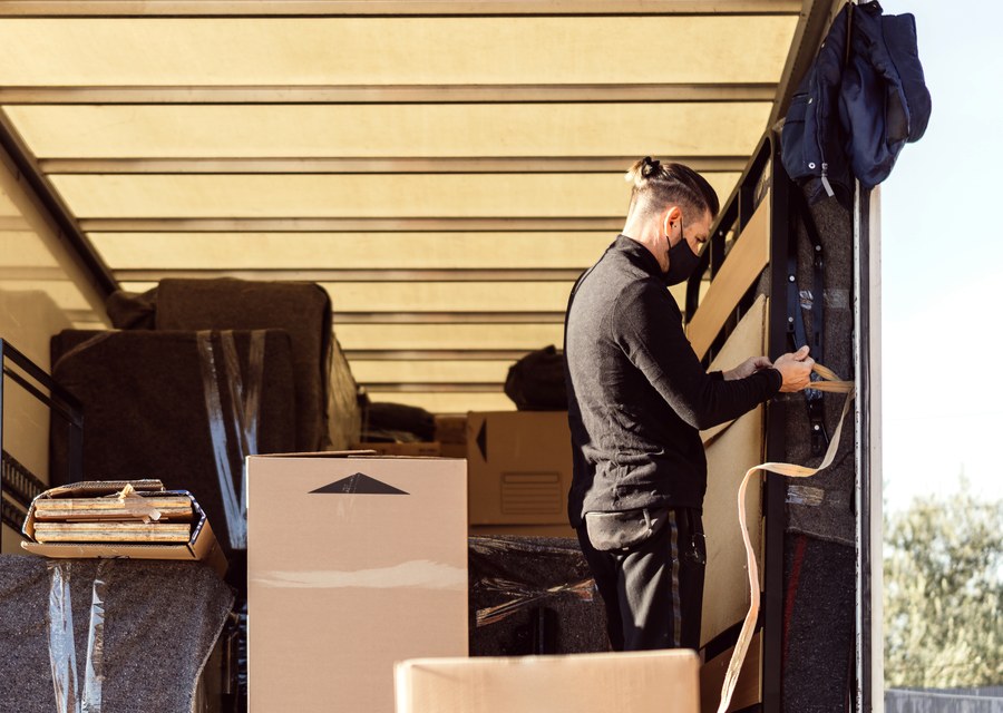 Movers loading a truck in Providence, Rhode Island
