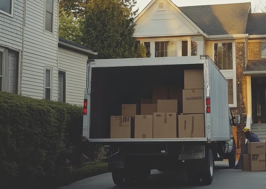 Movers loading a truck in Bowie, Maryland