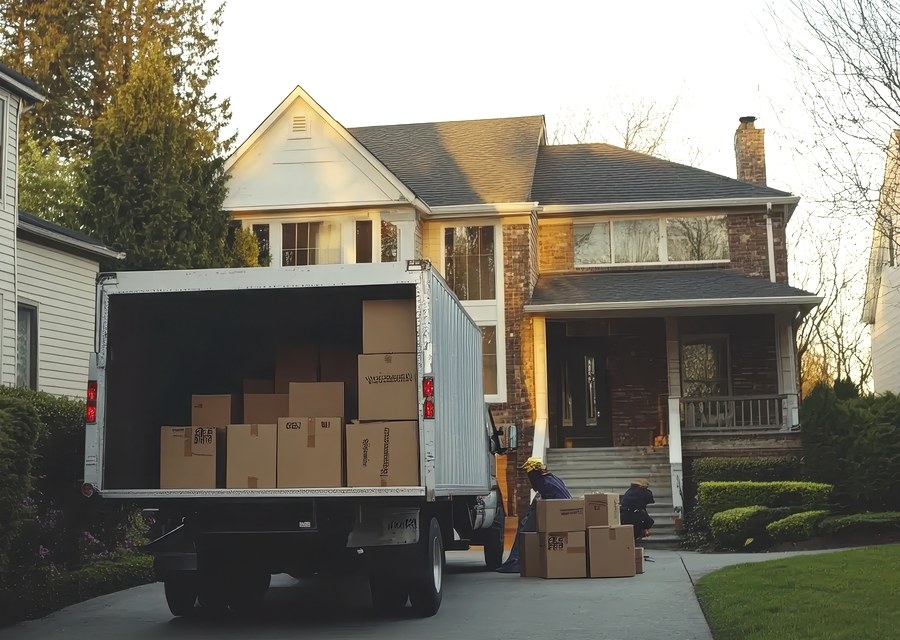 Movers loading a truck in Allentown, Pennsylvania