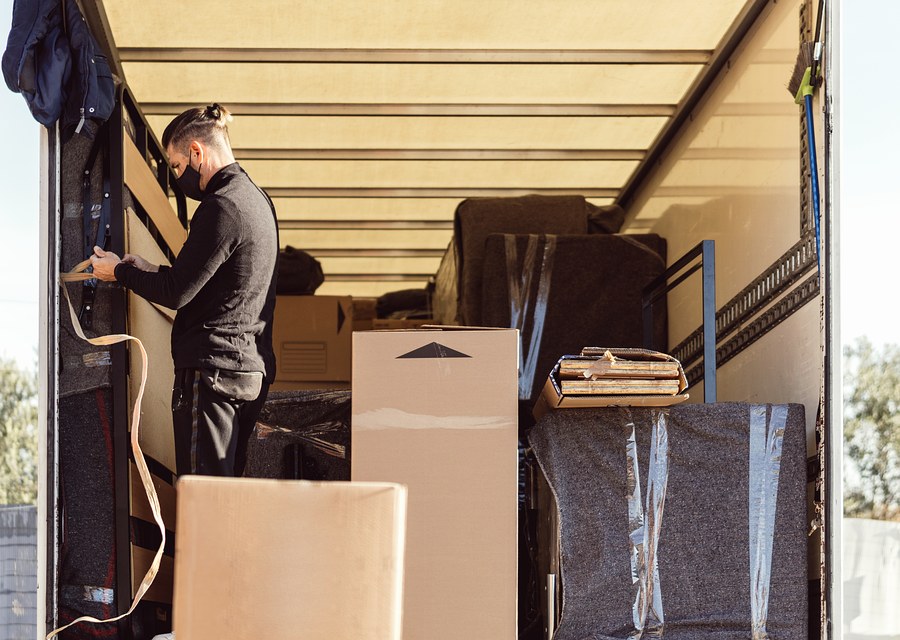 Movers loading a truck in Greensboro, North Carolina