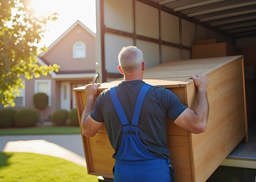Movers loading a truck in South Bend, Indiana