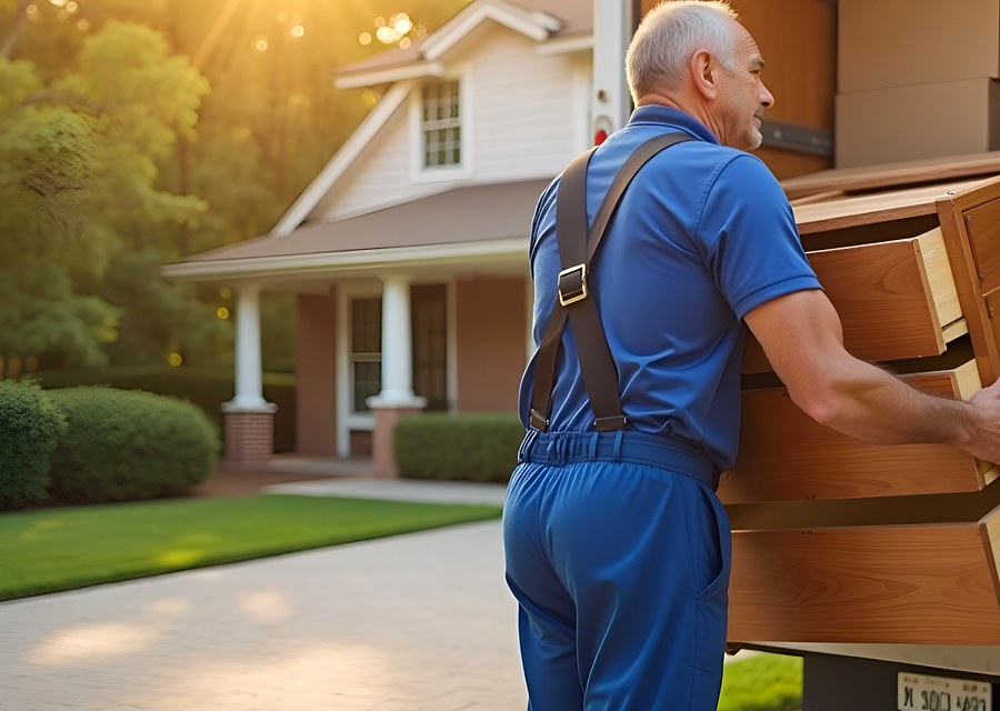 Movers loading a truck in Colorado Springs, Colorado
