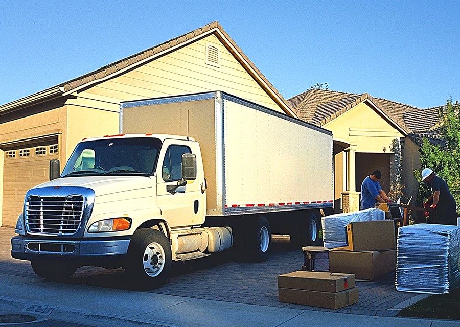 Movers loading a truck in Shorewood Hills, Wisconsin