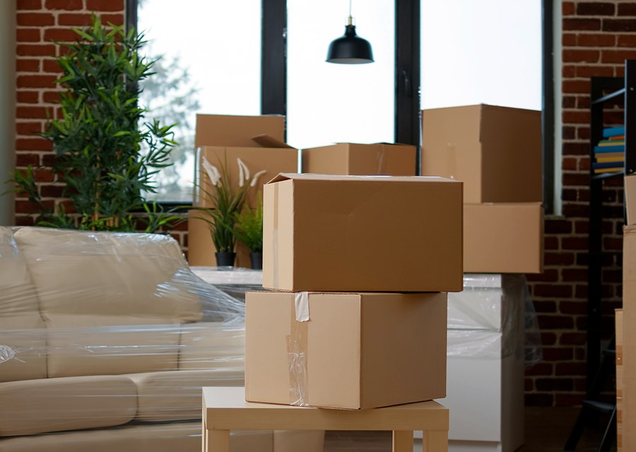 Movers loading a truck in New Orleans, Louisiana