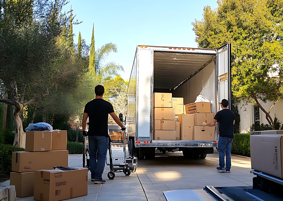 Movers loading a truck in Lowell, Arkansas