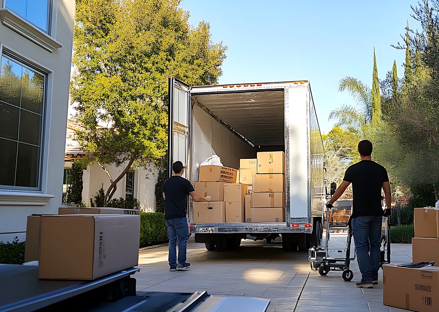 Movers loading a truck in Jacksonville, Florida