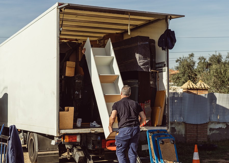 Movers loading a truck in Rapid City, South Dakota