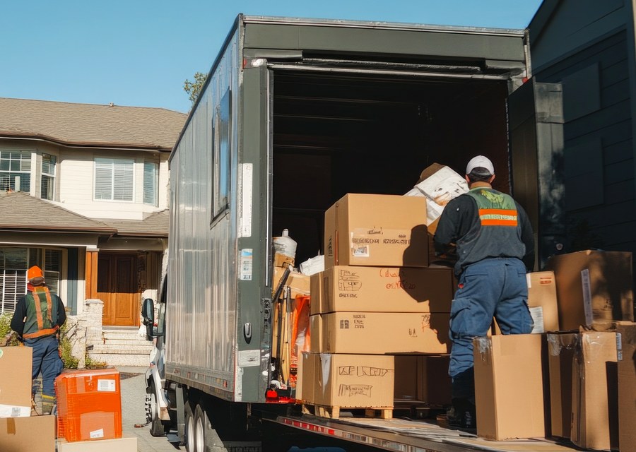 Movers loading a truck in Greensboro, North Carolina