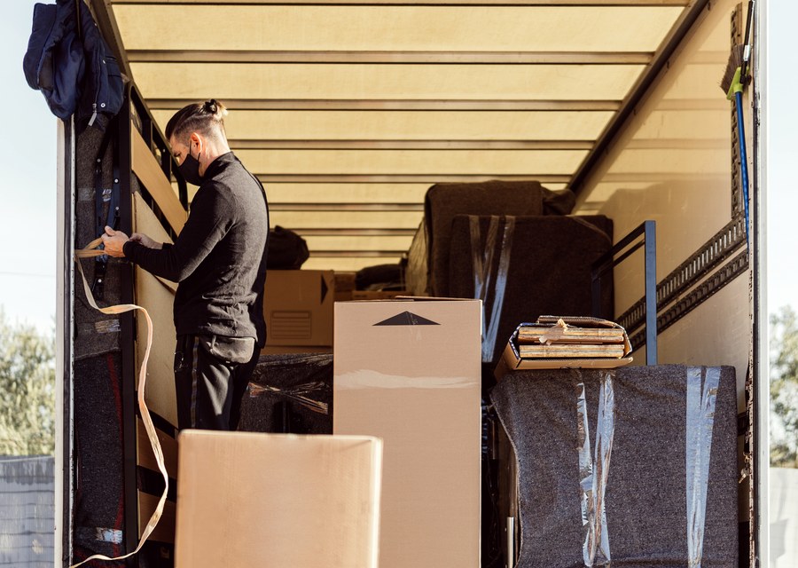 Movers loading a truck in Baltimore, Maryland