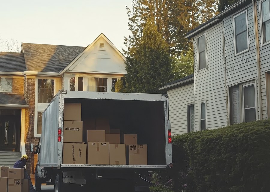 Movers loading a truck in Springfield, Massachusetts