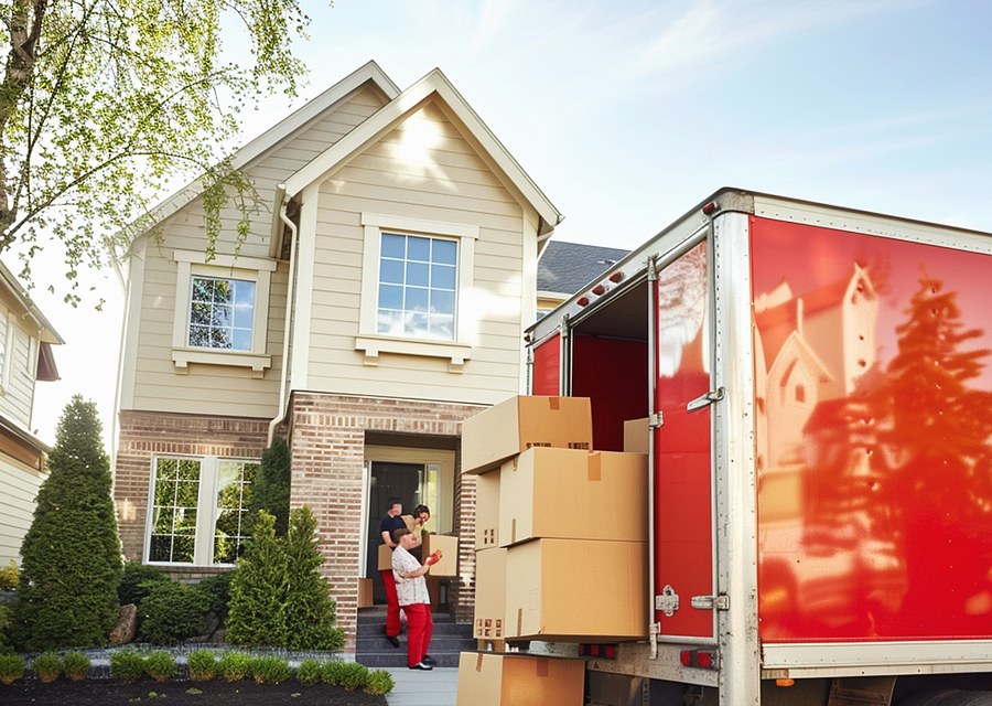 Movers loading a truck in Charlotte, North Carolina