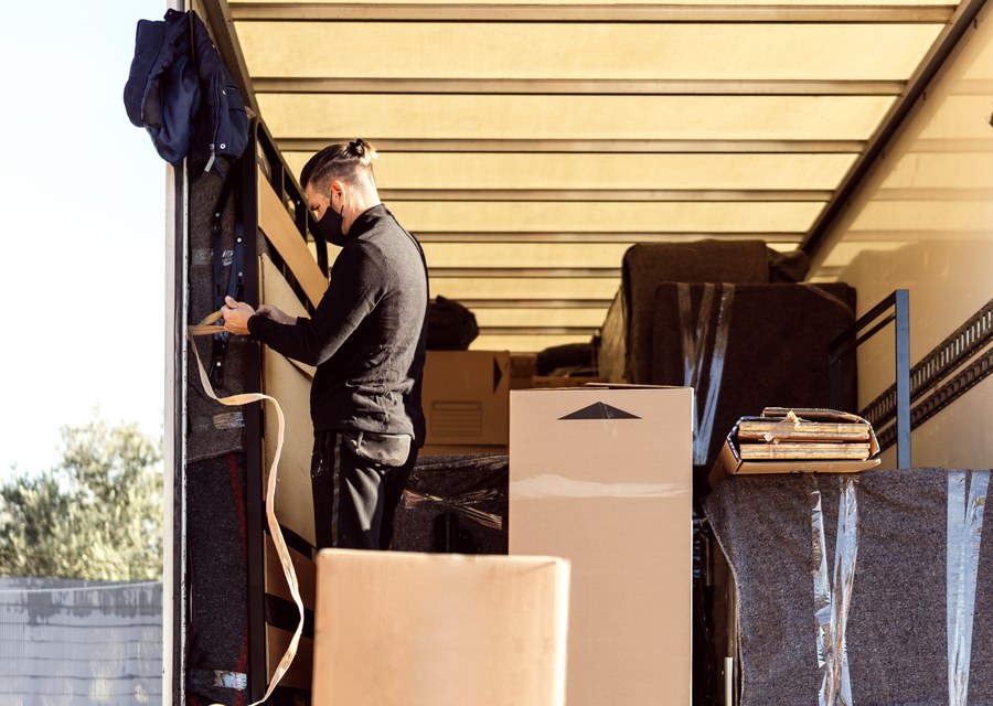Movers loading a truck in Albuquerque, New Mexico