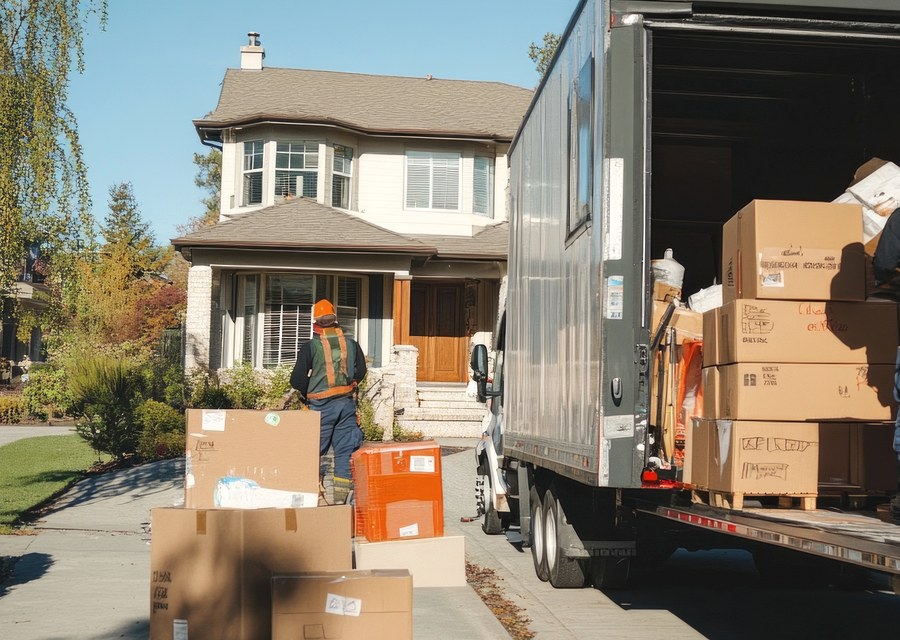 Movers loading a truck in Little Rock, Arkansas
