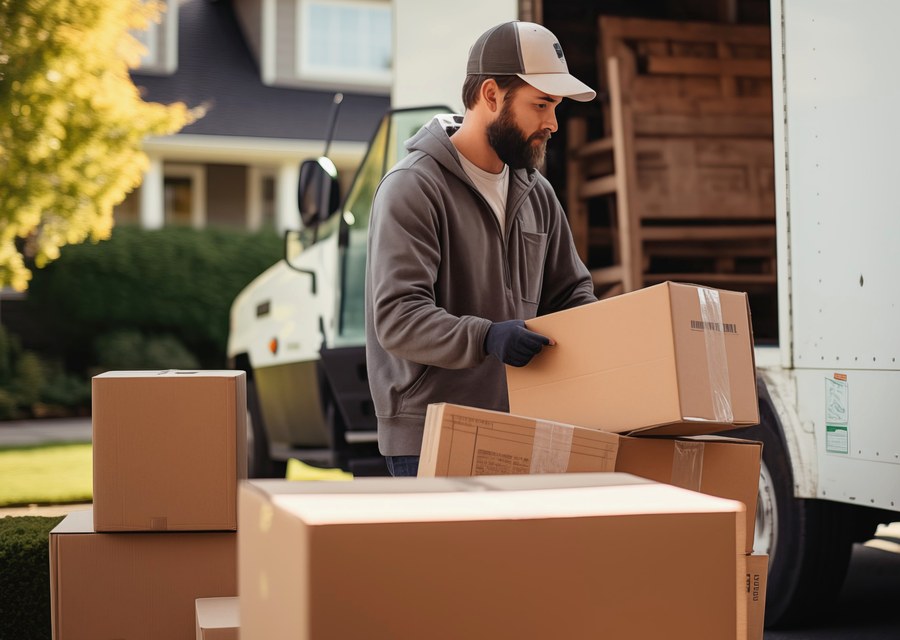 Movers loading a truck in Cleveland, Ohio