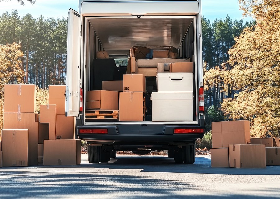 Movers loading a truck in Warren, Michigan
