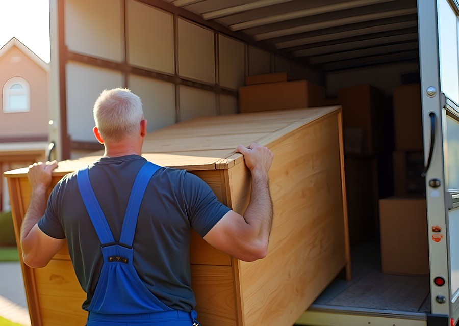 Movers loading a truck in Warwick, Rhode Island