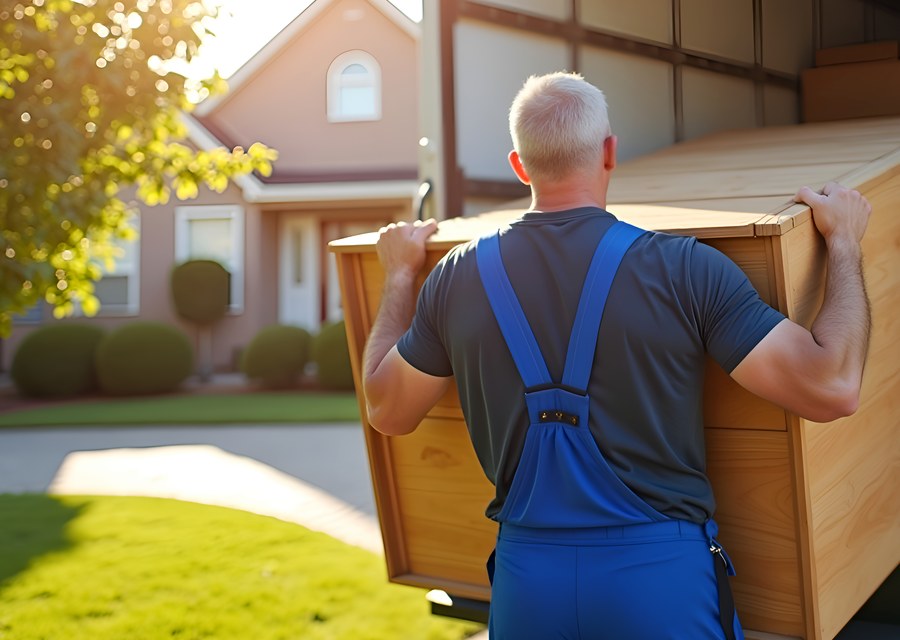 Movers loading a truck in Fort Worth, Texas
