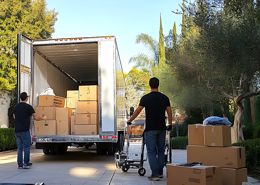 Movers loading a truck in Townsend, Delaware
