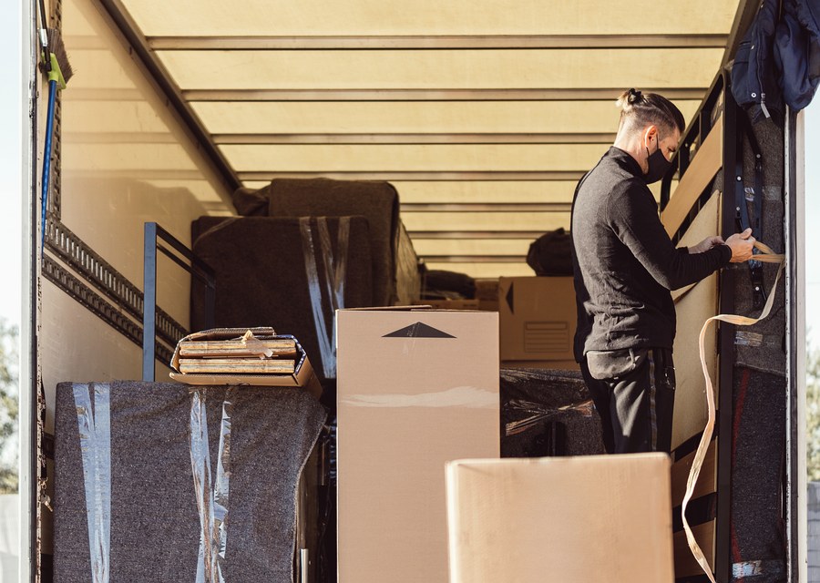 Movers loading a truck in Buffalo, New York