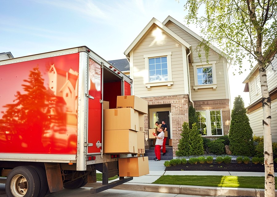 Movers loading a truck in Lenexa, Kansas