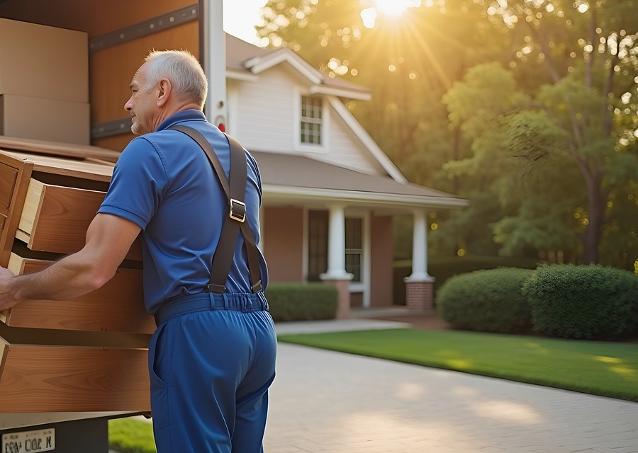 Movers loading a truck in Savannah, Georgia