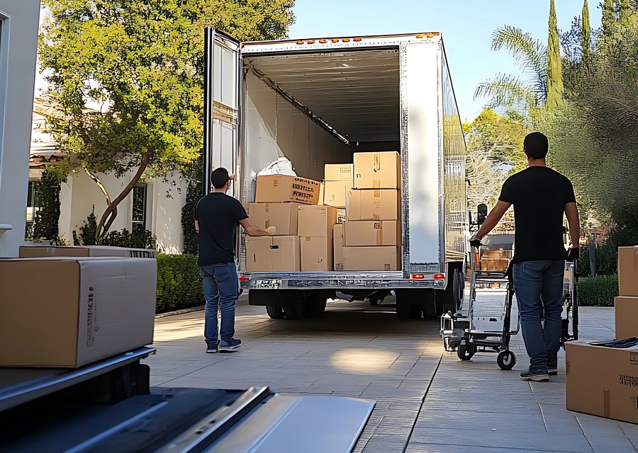 Movers loading a truck in Durham, North Carolina