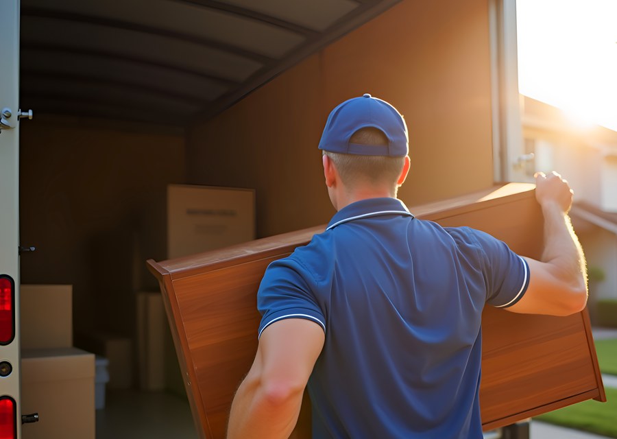 Movers loading a truck in Paterson, New Jersey