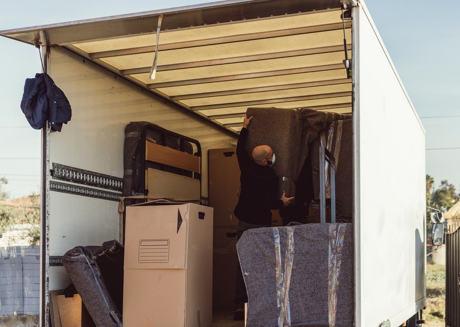 Movers loading a truck in Winston-Salem, North Carolina