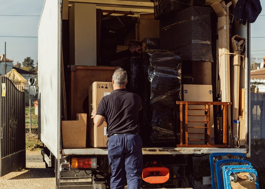 Movers loading a truck in Philadelphia, Pennsylvania